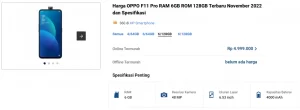 Spek OPPO F11 RAM 6/128